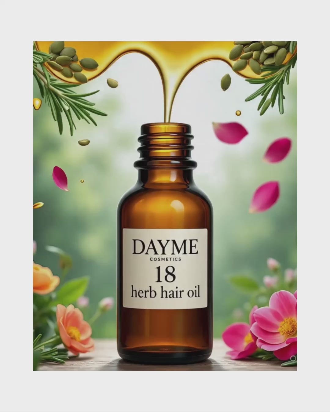 18 Herb Hair Oil 1oz. infused with Rosemary